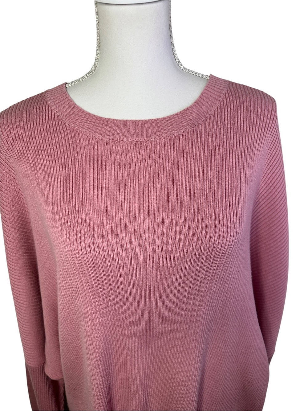 Lullaby Club Alex Knit Sweater Dusty Pink Oversized Ribbed L/XL NWT - Picture 3 of 11